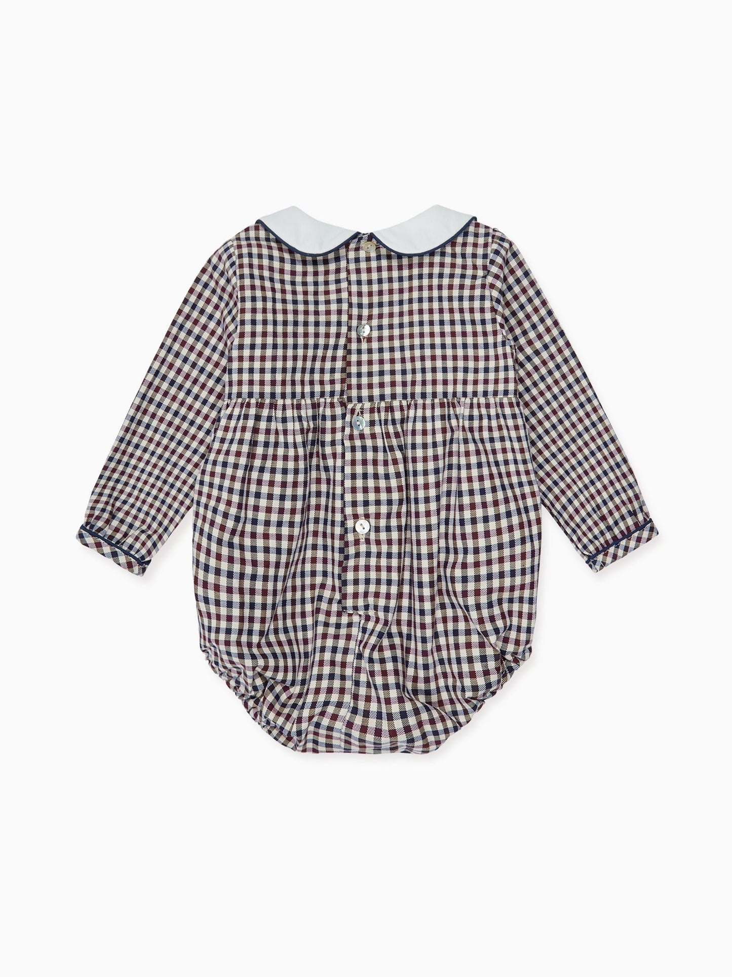 Burgundy Check Senna Baby Romper