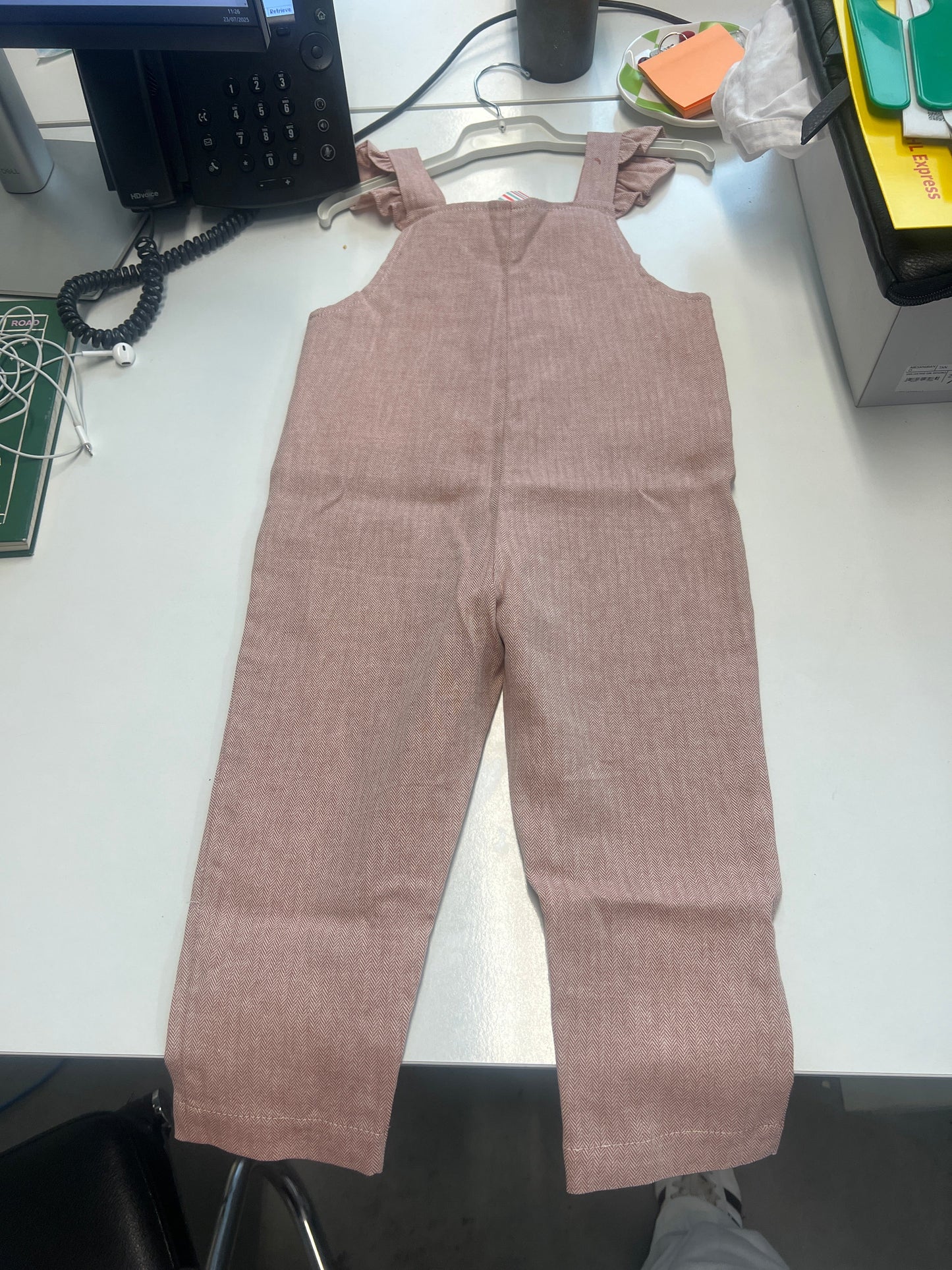Dusty Pink Delphina Baby Girl Overalls