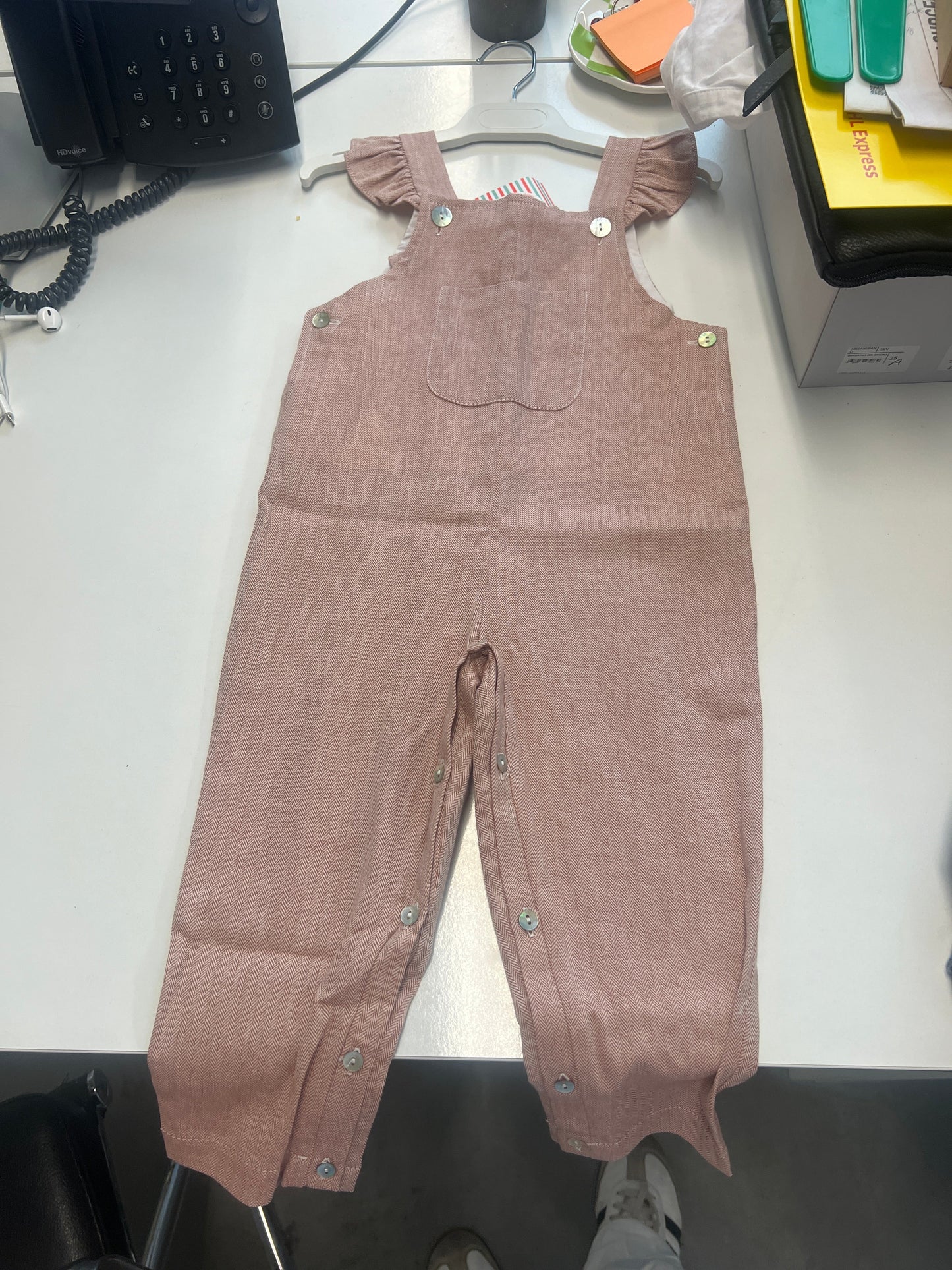 Dusty Pink Delphina Baby Girl Overalls