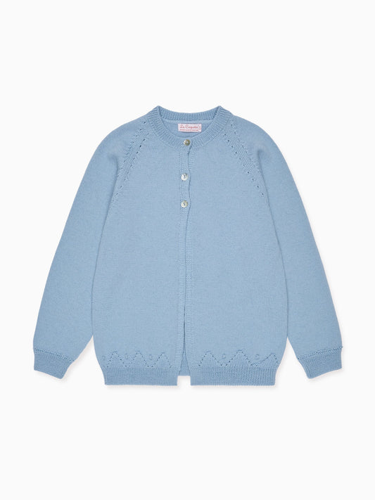 Dusty Blue Alvira Merino Girl Cardigan