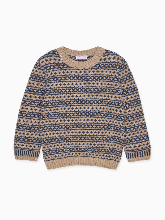 Oatmeal Austen Merino Fair Isle Kids Sweater