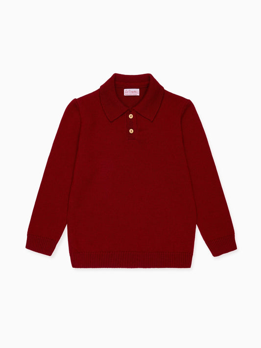 Burgundy Brio Merino Boy Sweater