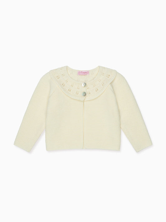 Ivory Baena Merino Baby Cardigan