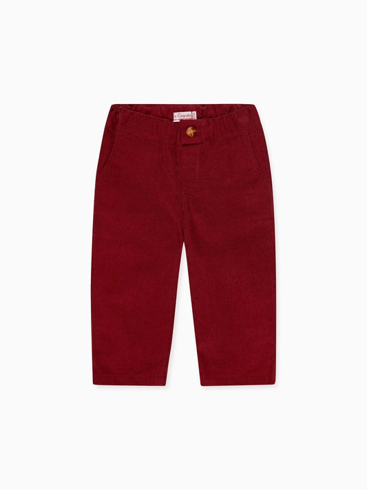 Burgundy Benito Corduroy Baby Pants