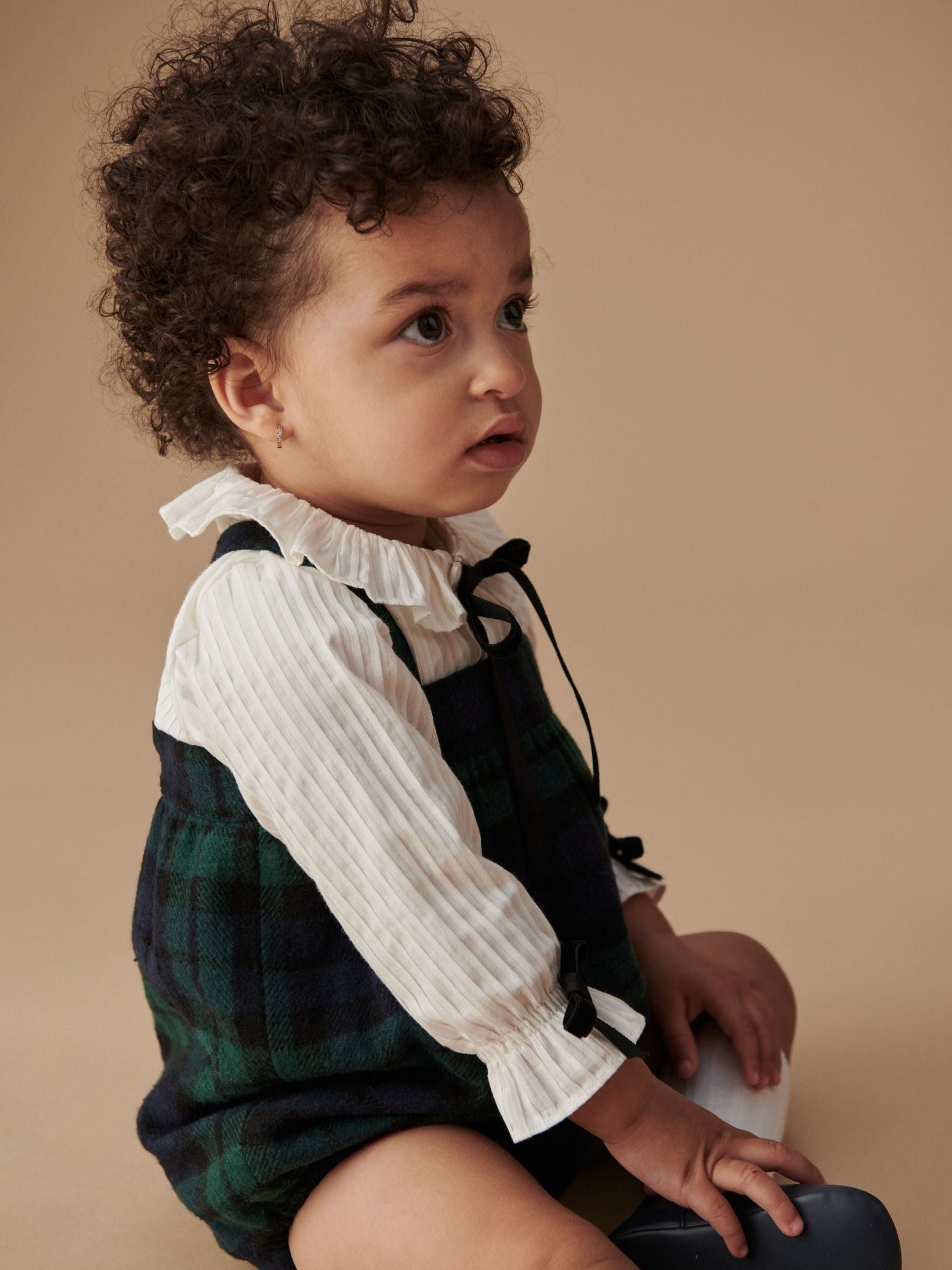 Green Tartan Filada Baby Romper Overalls