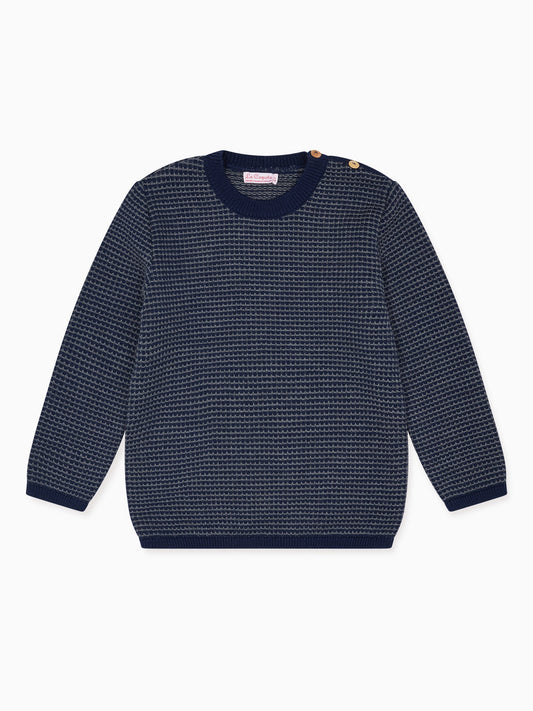 Blue Bromo Merino Jacquard Boy Sweater