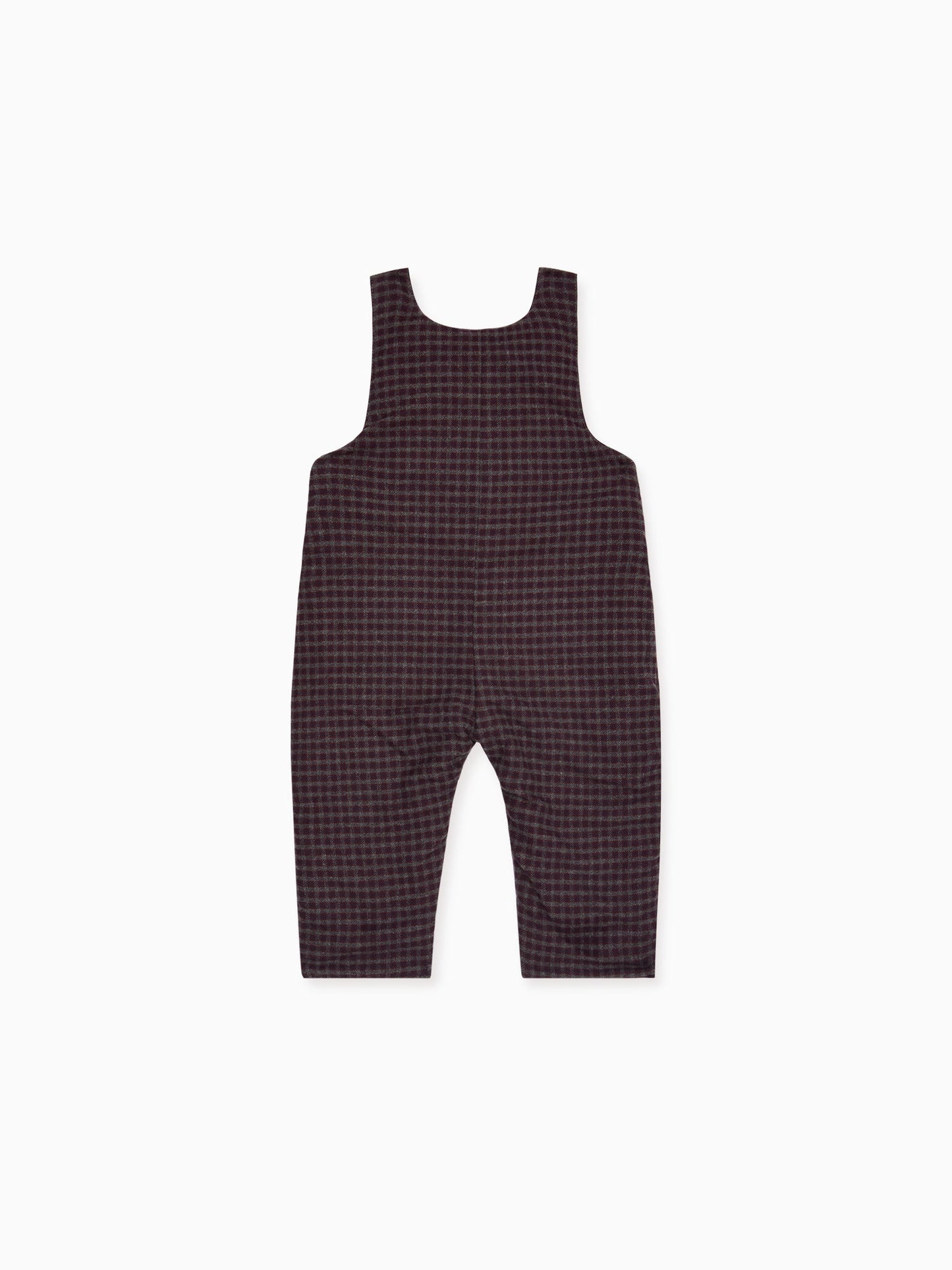 Burgundy Check Coroza Baby Overalls