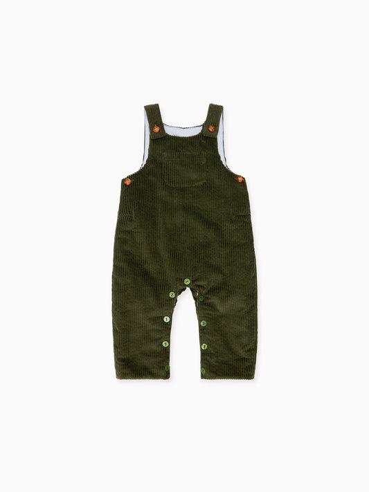 Olive Green Coroza Corduroy Baby Overalls