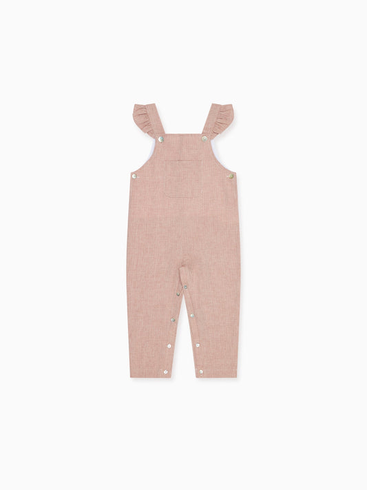 Dusty Pink Delphina Baby Girl Overalls