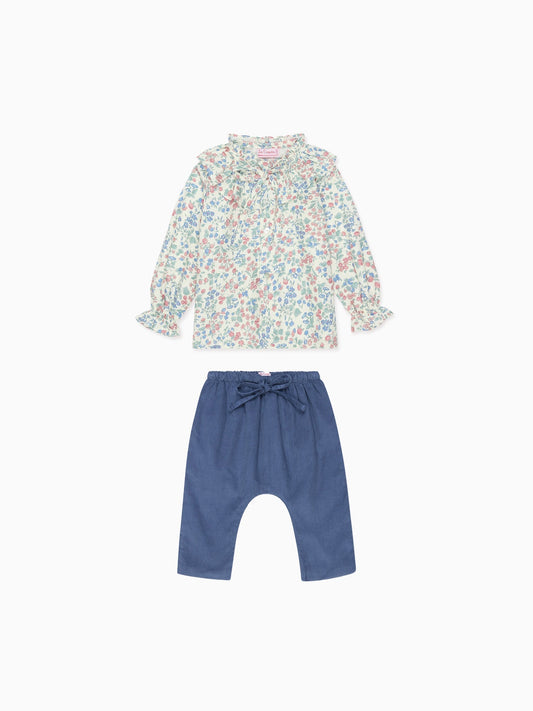 Felixia Baby Girl Shirt & Alex Baby Pants Outfit Bundle