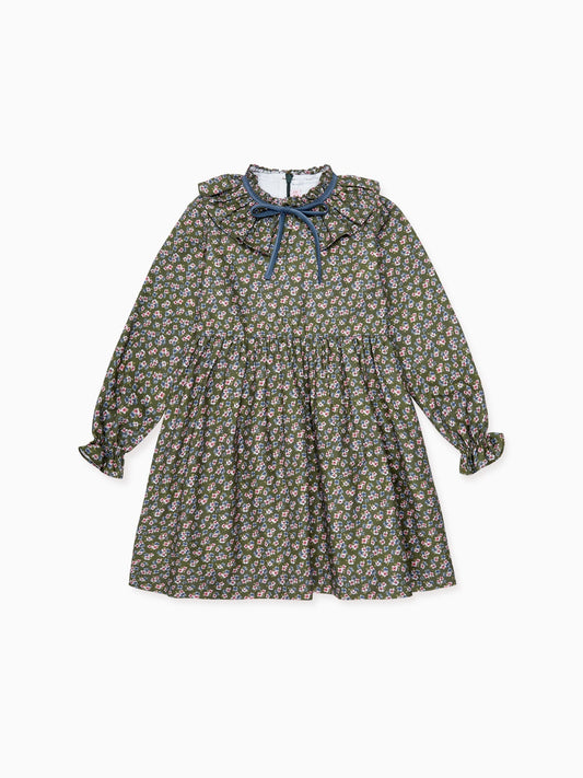 Green Floral Flora Girl Dress
