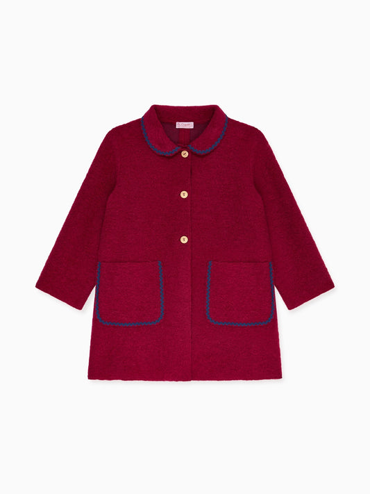 Burgundy Henrietta Girl Coat