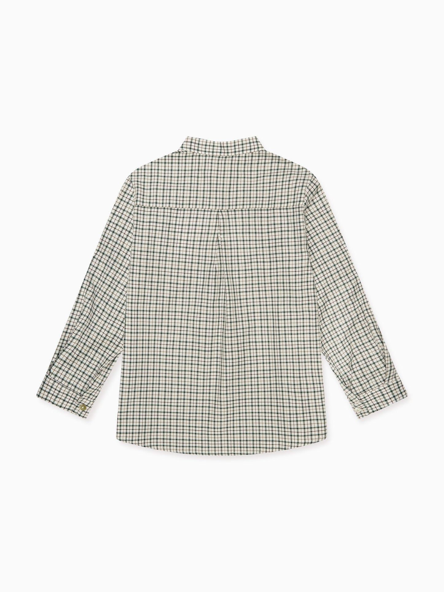 Green Check Jazmin Cotton Long Sleeve Boy Shirt