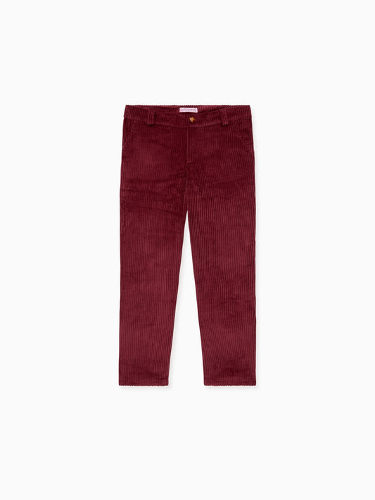 Burgundy Reinaldo Corduroy Boy Pants