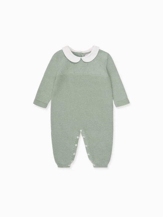 Sage Rumi Merino Baby Knitted Jumpsuit