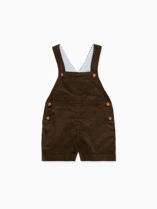 Chocolate Brown Salma Corduroy Baby Overalls
